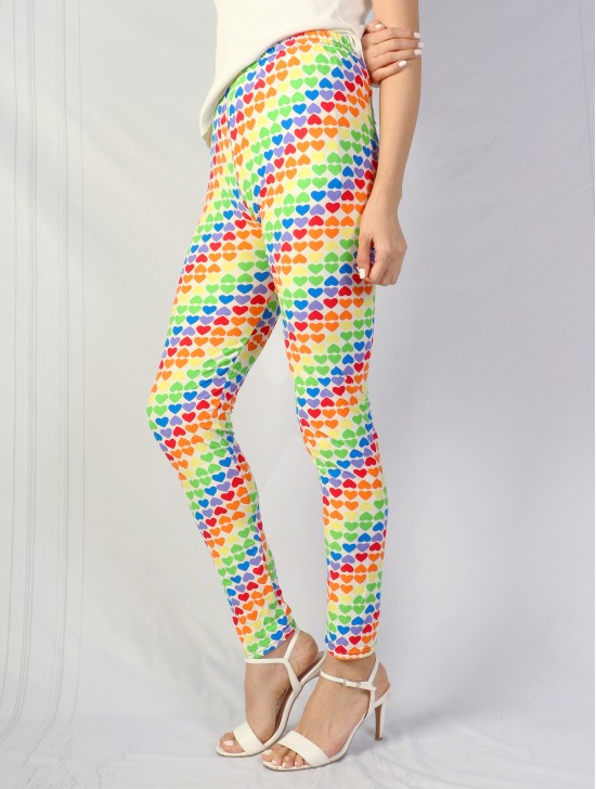 Heart Print Stretchy Legging (One Size & Plus Size)